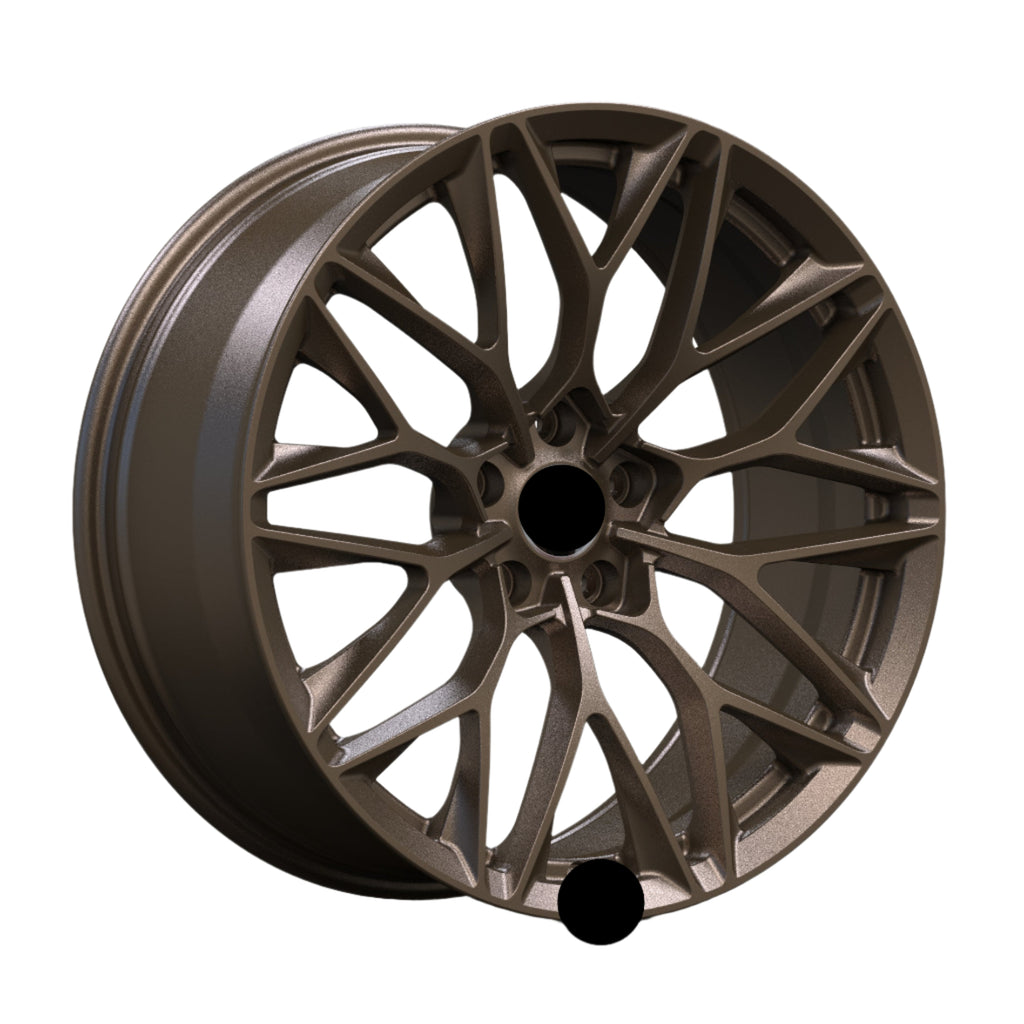 Bronze alloy wheel on a white background