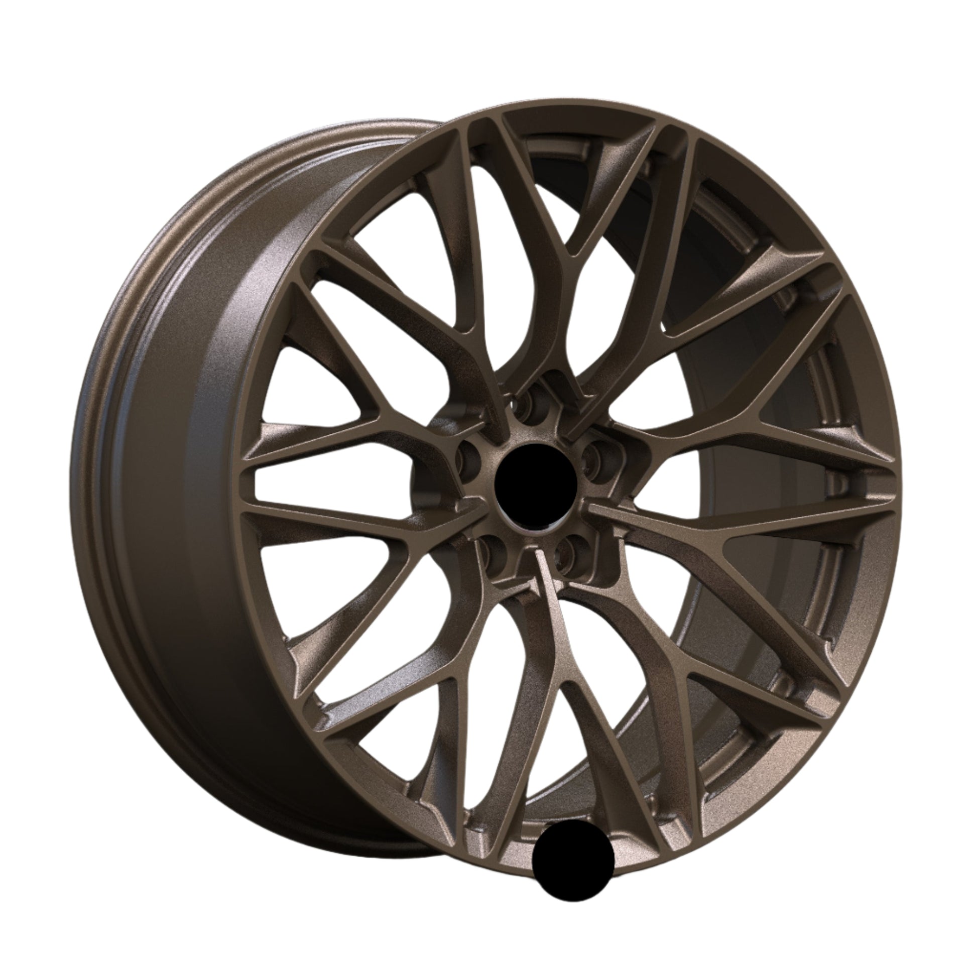 Bronze alloy wheel on a white background