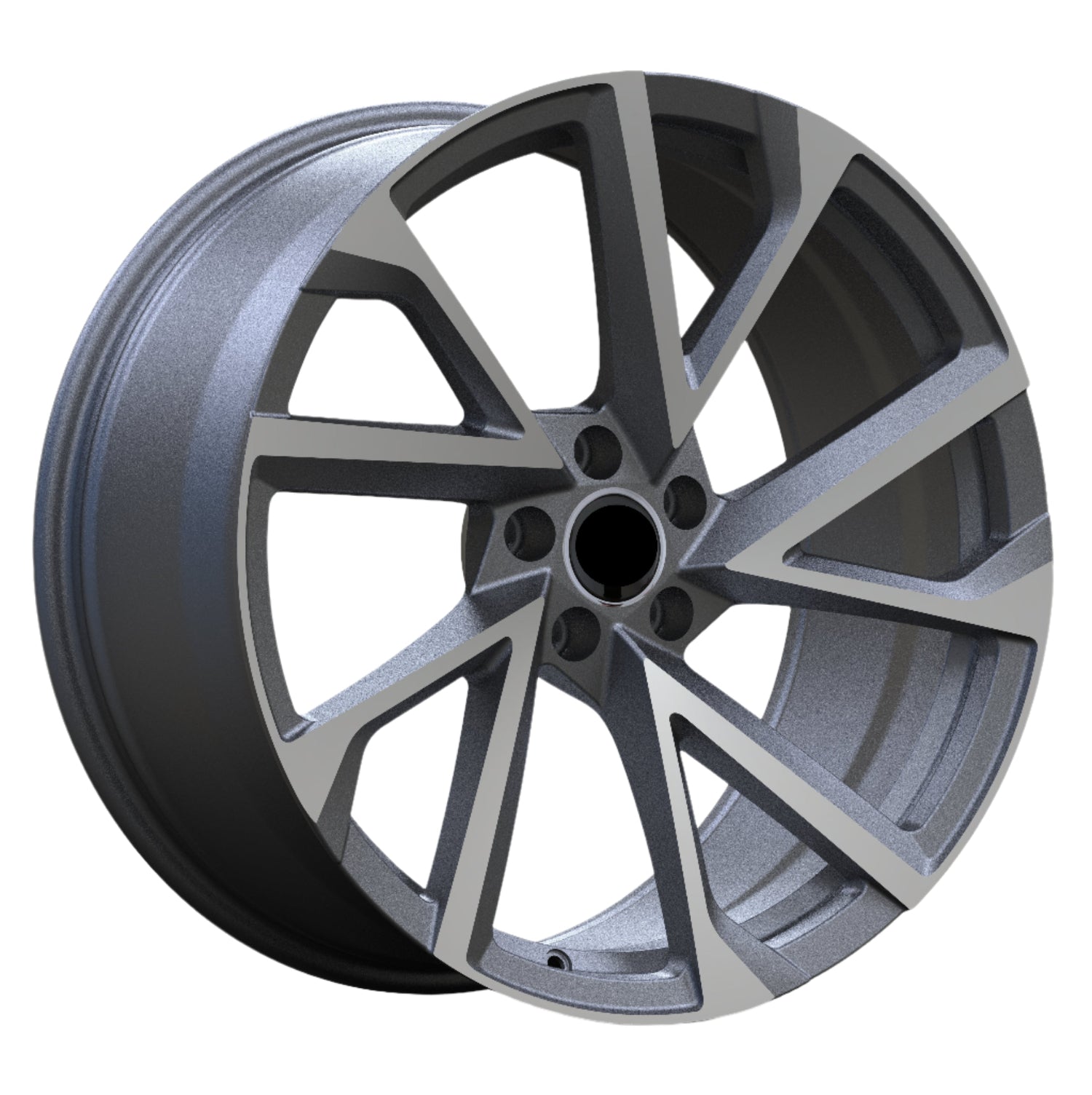 Audi wheel rim on a white background